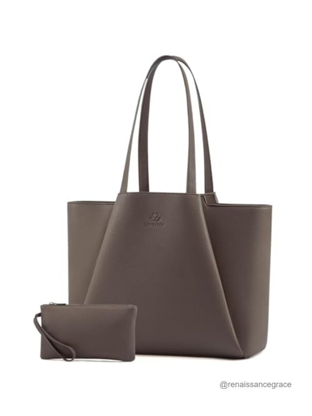 Faux Leather Laptop Tote Bag for Women 15.6 Inch Office Shoulder Bag